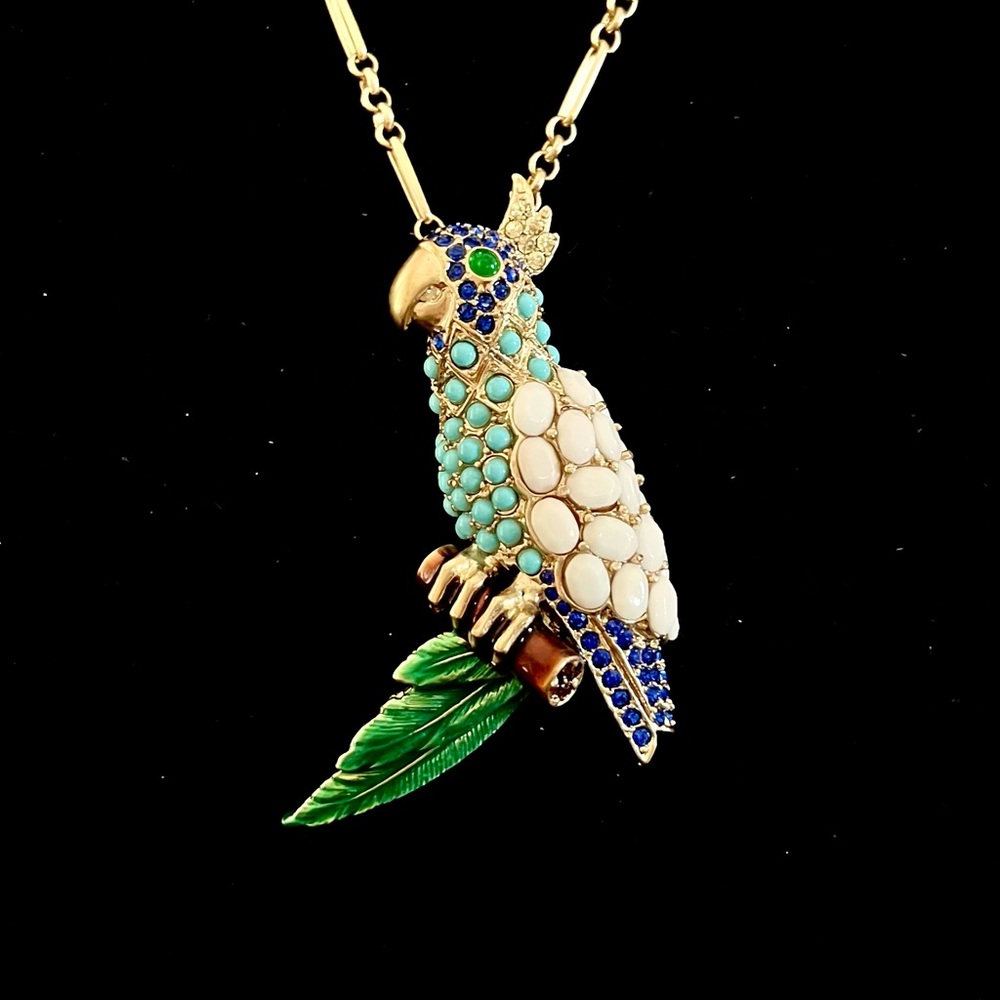 J. Crew Goldtone Necklace with Parrot Pendant